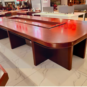 大型会议桌长桌油漆长方形会议室培训桌实木洽谈条形现代会议桌椅